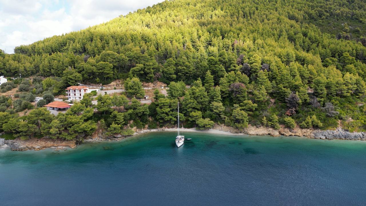 Limnonari Beach best anchorages Skopelos greece
